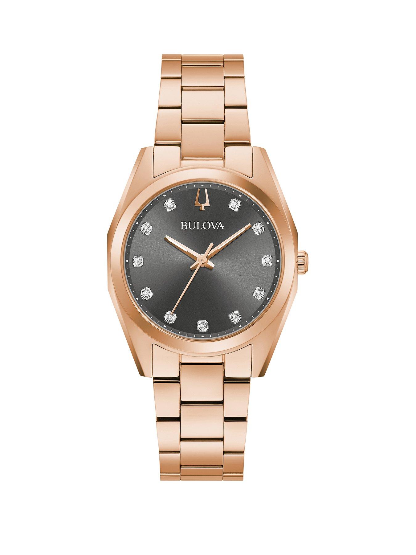 Product photograph of Bulova Surveyor Rose-gold Stainless Steel Ladies Watch from very.co.uk