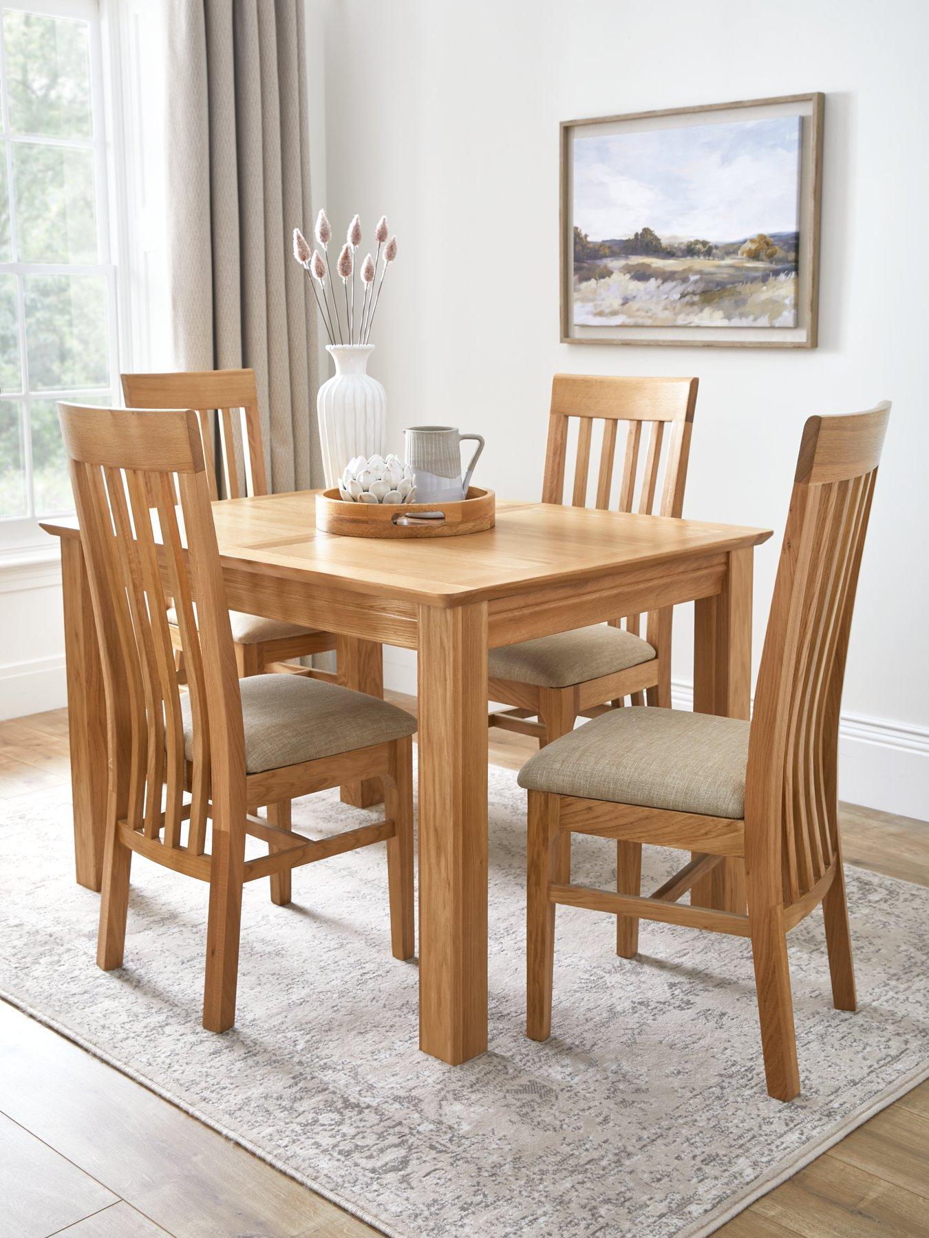 Dining Table Chair Sets Part Assembled Solid Wood Dining Tables Chairs Home Garden Very