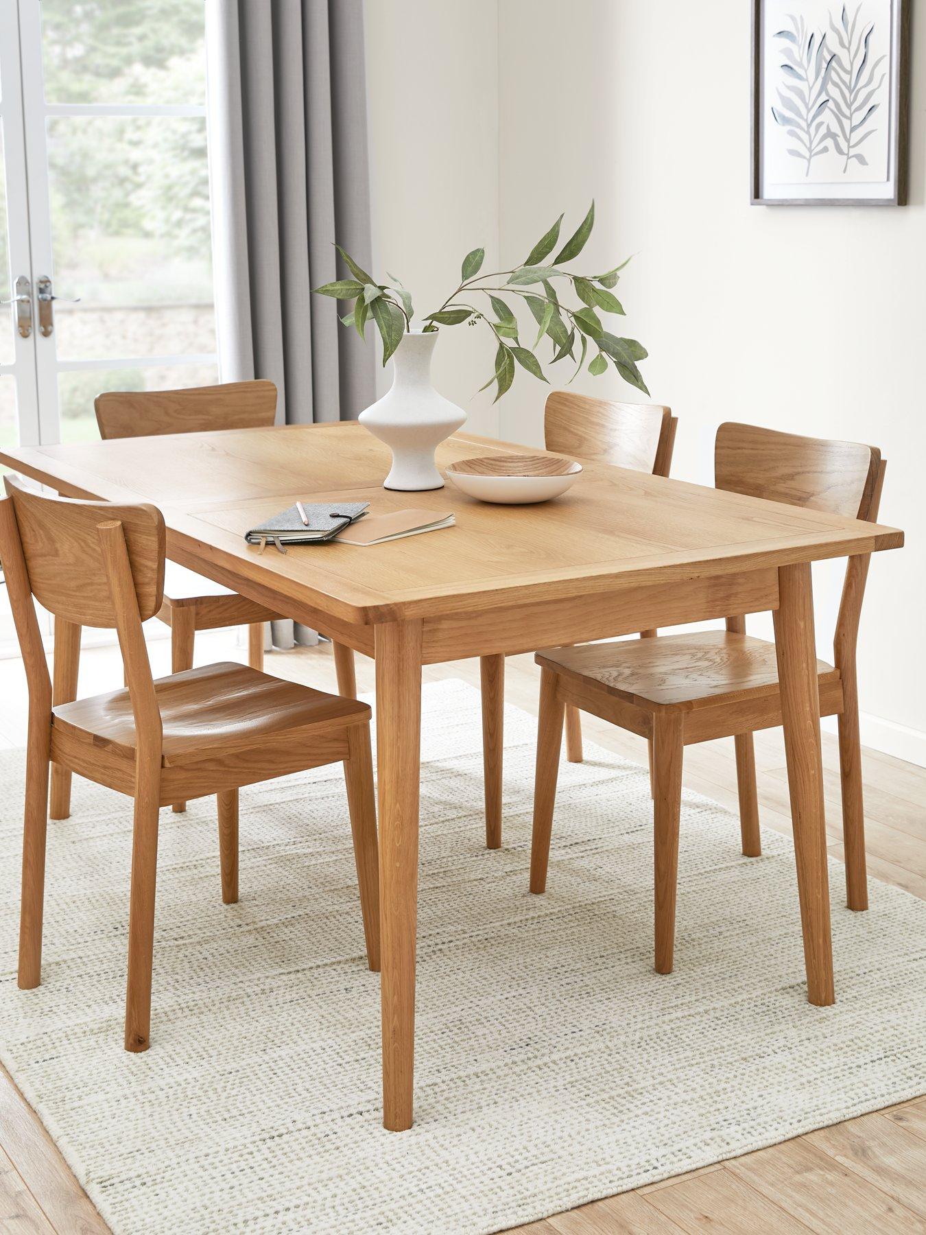 undefined Sumati 160 - 210 cm Dining Extending Table + 4 Chairs - contains Solid Wood