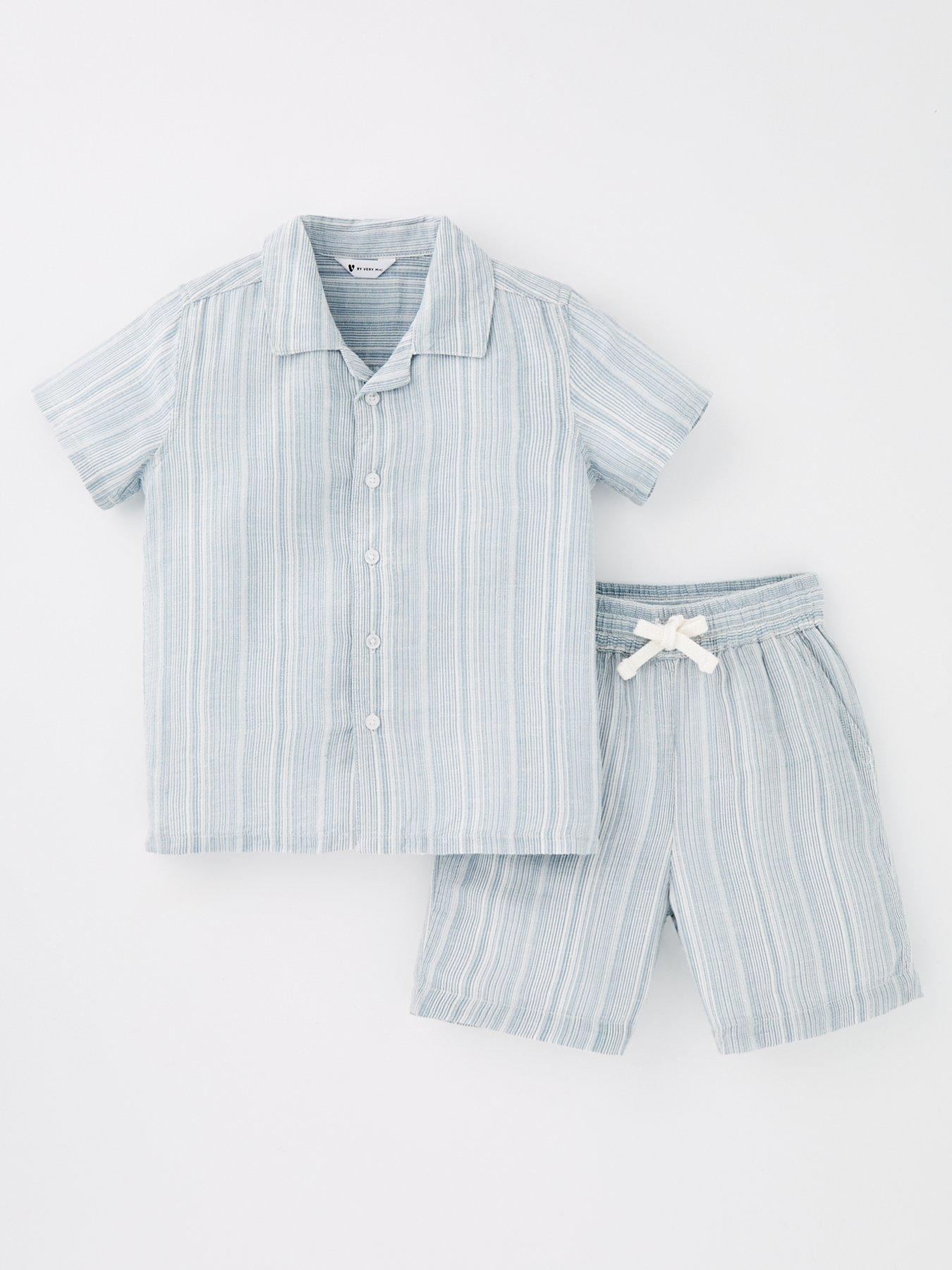 mini-v-by-very-boys-textured-stripe-t-shirt-and-short-set-blue