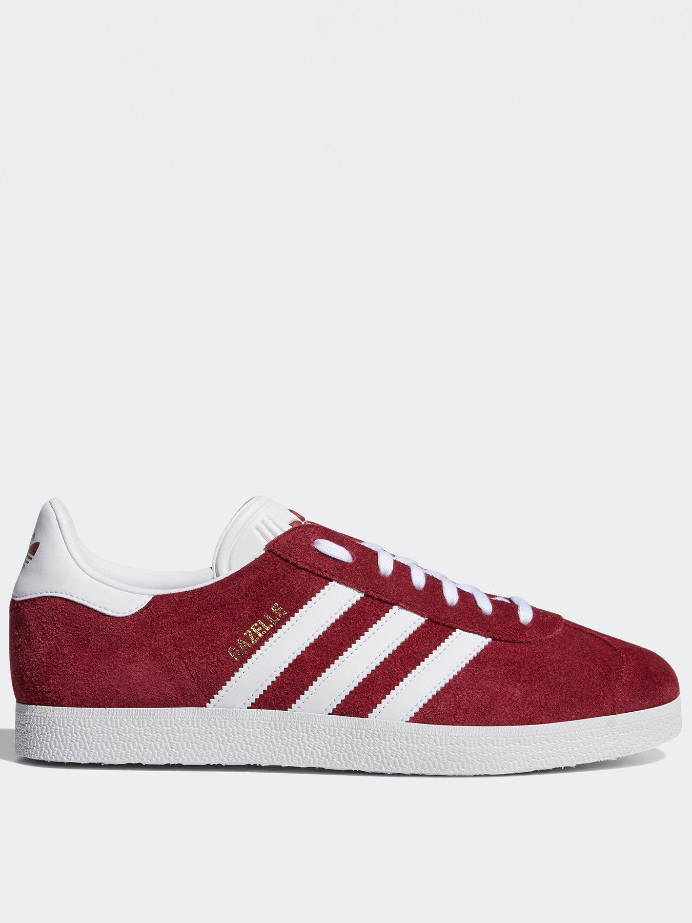 adidas Originals Mens Gazelle Trainers Dark Red Very