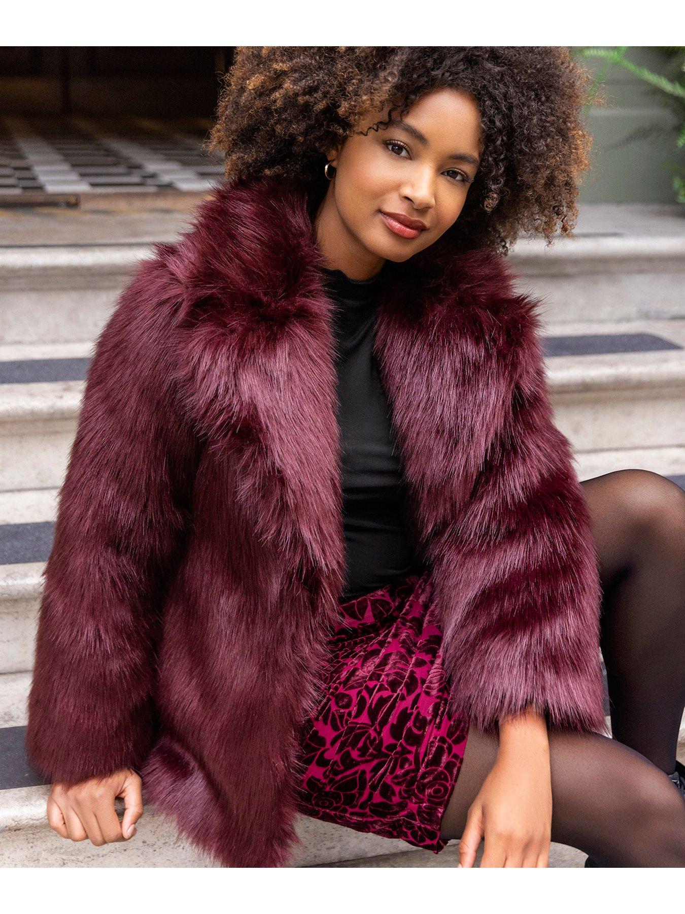 Fabulous Faux Fur Coat Red