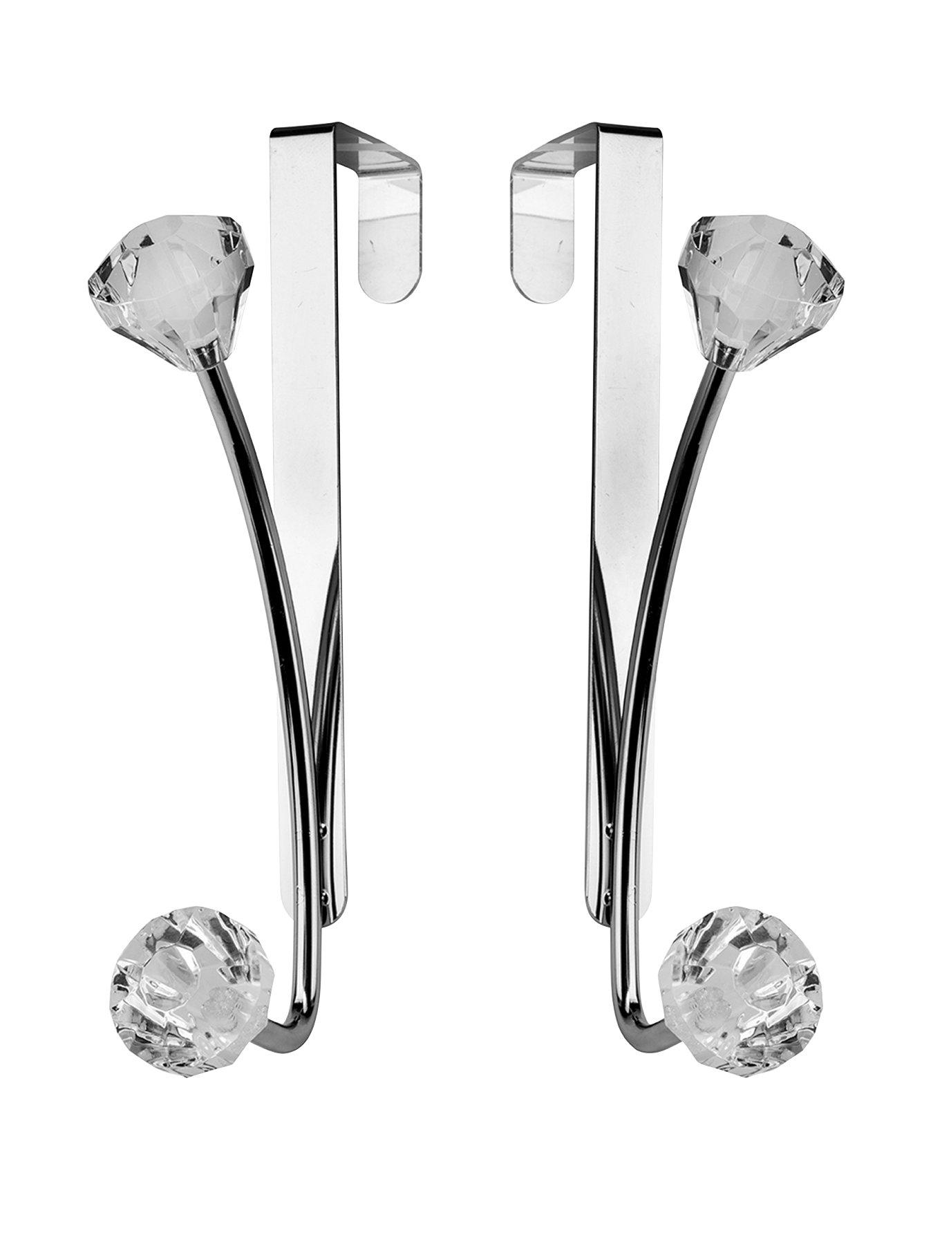 undefined Set of 2 Over Door Hooks with Jewels