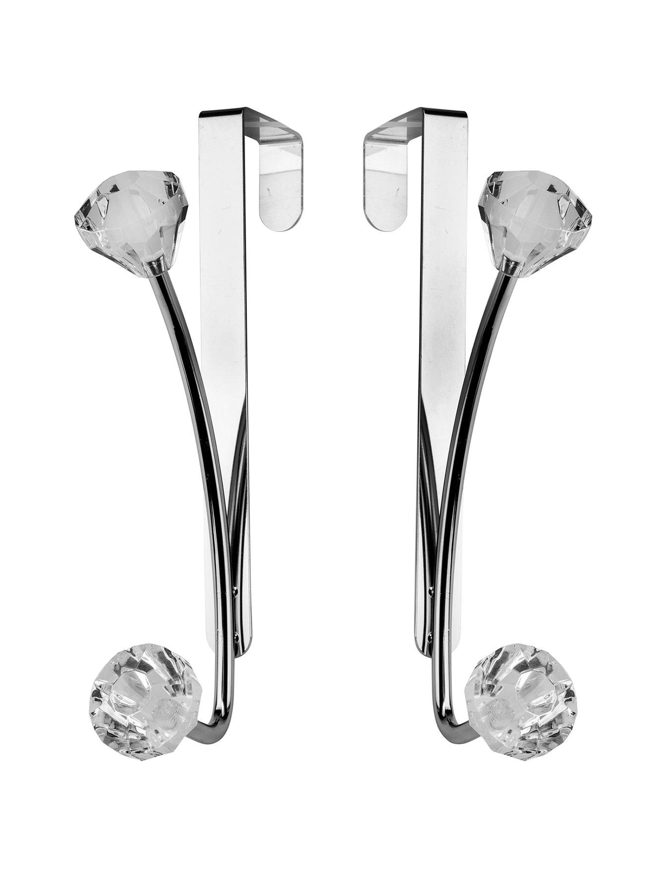 undefined Set of 2 Over Door Hooks with Jewels