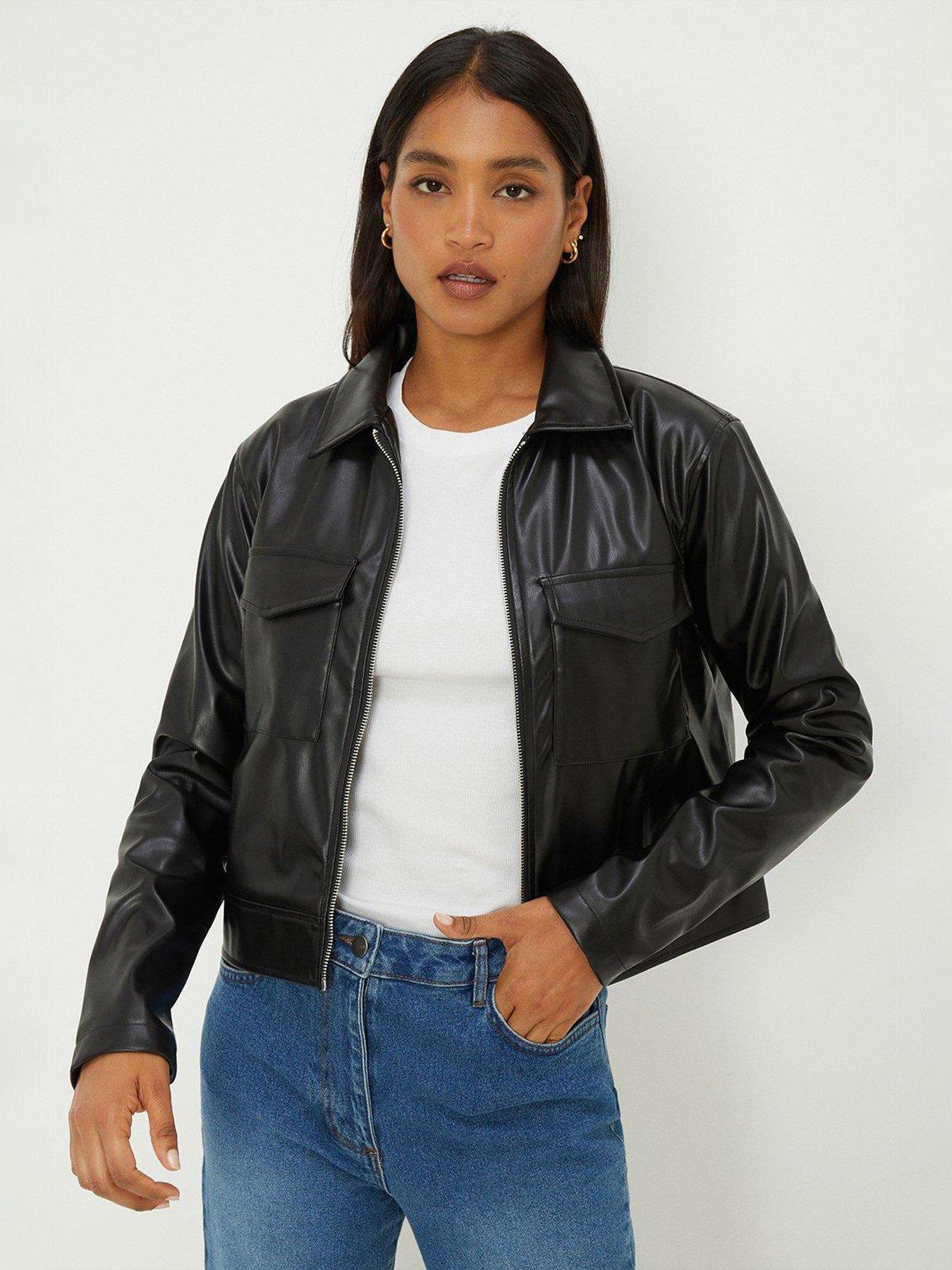 Faux leather clearance jacket dorothy perkins