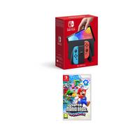 Nintendo Switch OLED Neon Blue/Neon Red Console & Super Mario Bros ...