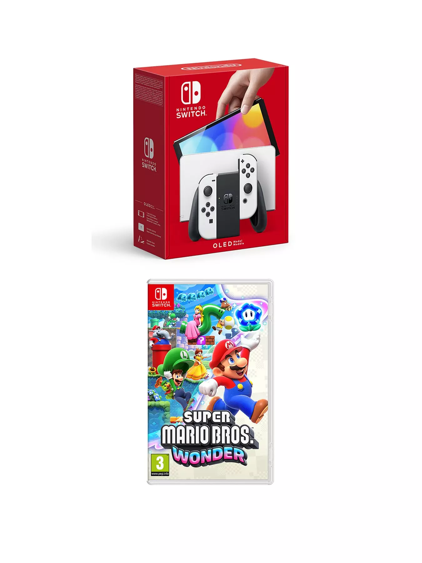 Nintendo Switch OLED White with Animal Crossing New Horizons Game 