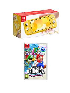 Nintendo Switch Lite Yellow Console With  Super Mario Bros. Wonder