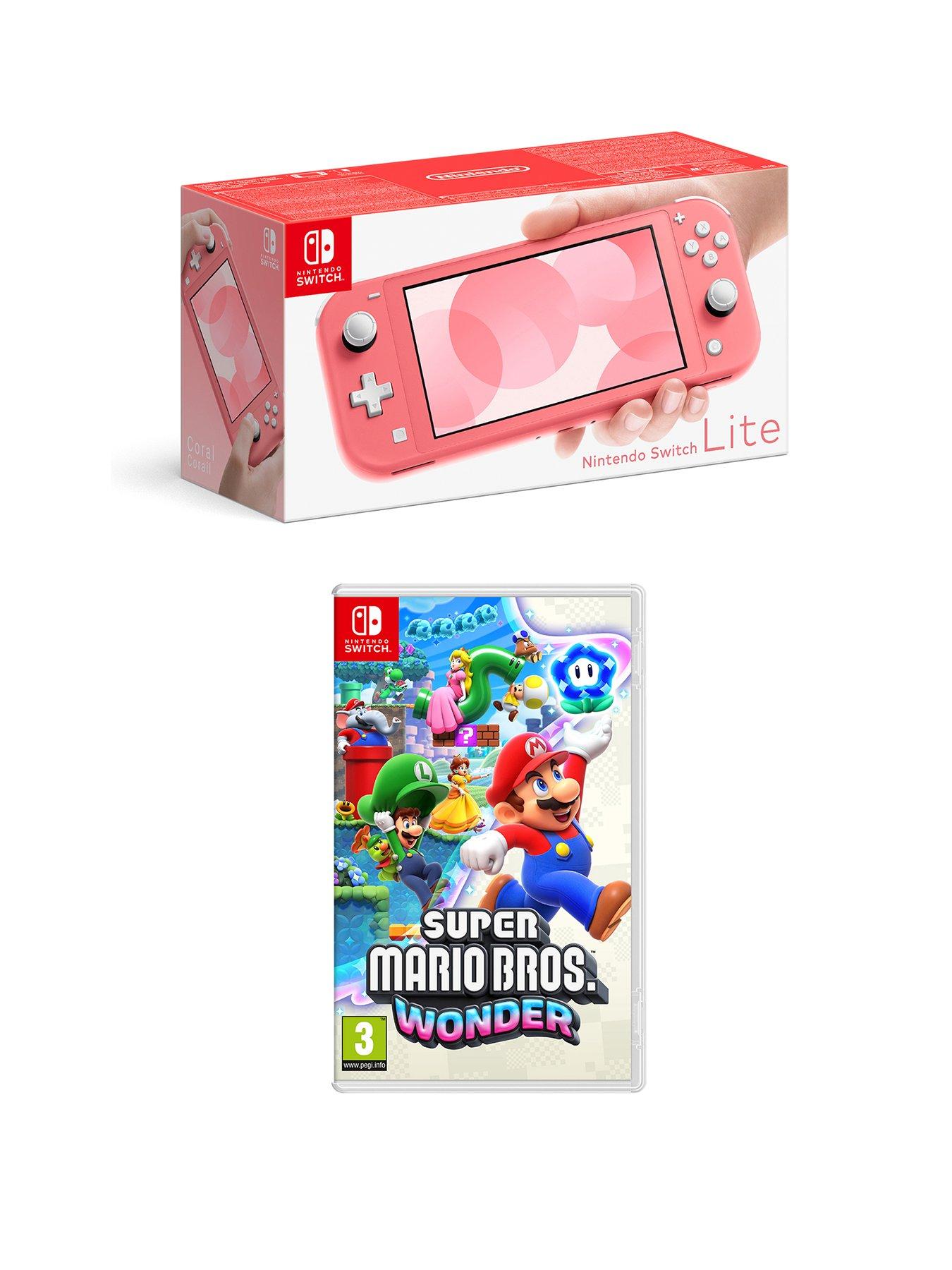 Nintendo Switch Lite Yellow Console with Mario Wonder