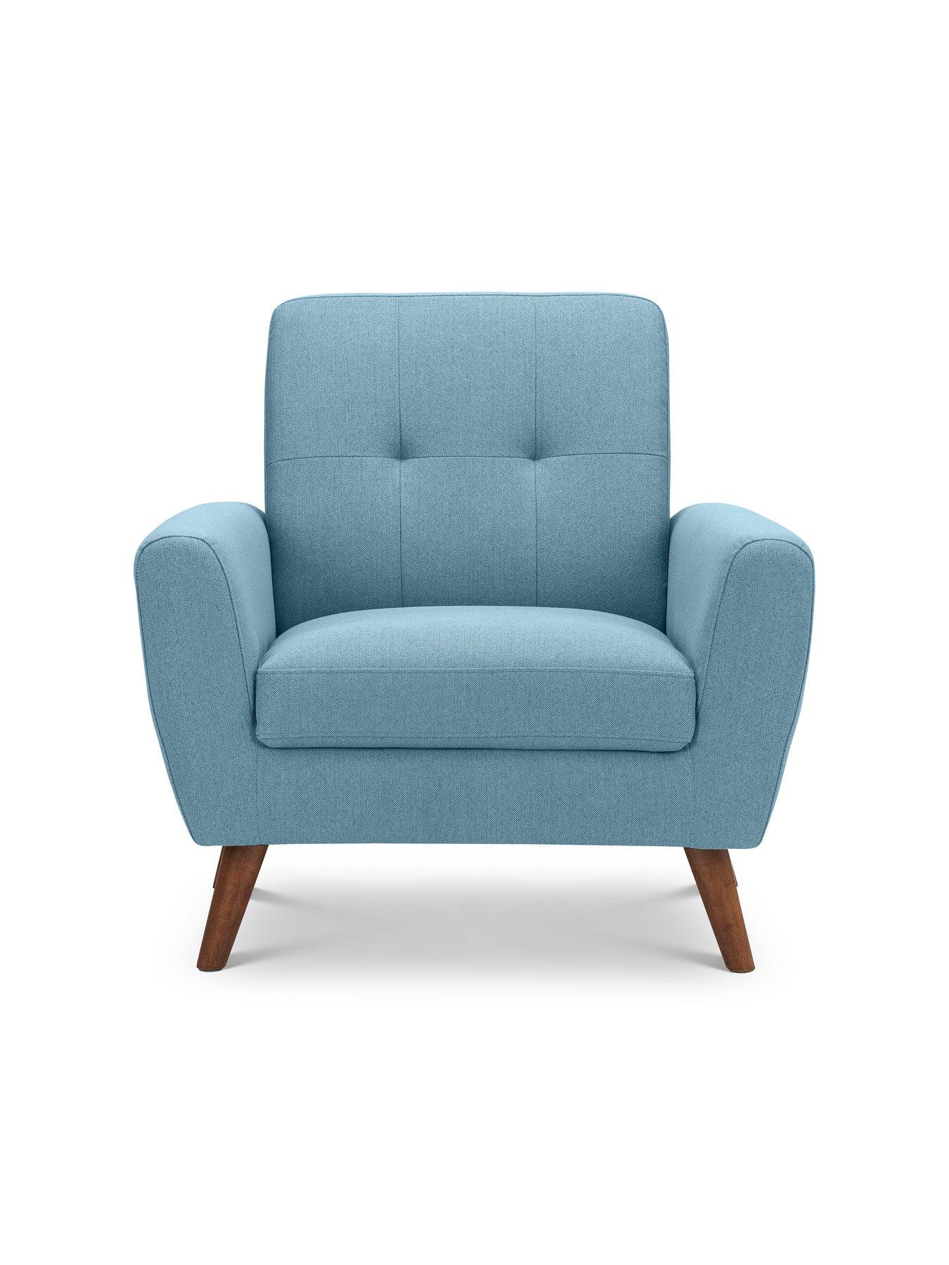Product photograph of Julian Bowen Monza Compact Retro Chair - Blue from very.co.uk