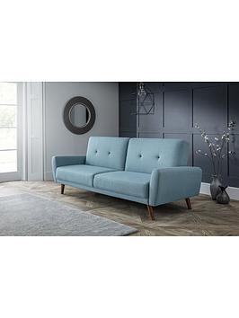 Product photograph of Julian Bowen Monza Fabric Sofa Bed - Blue from very.co.uk