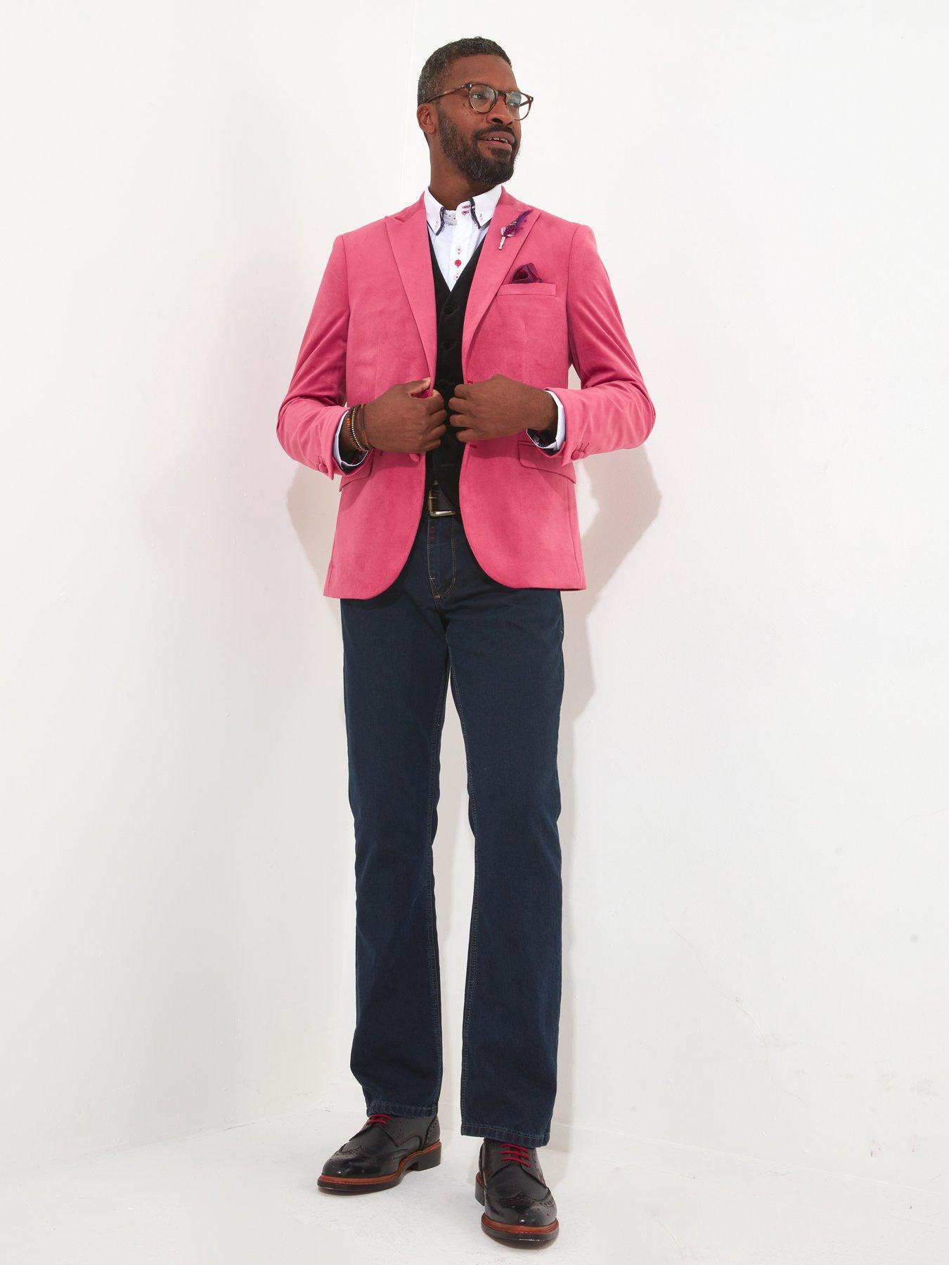 Pink velvet mens on sale blazer