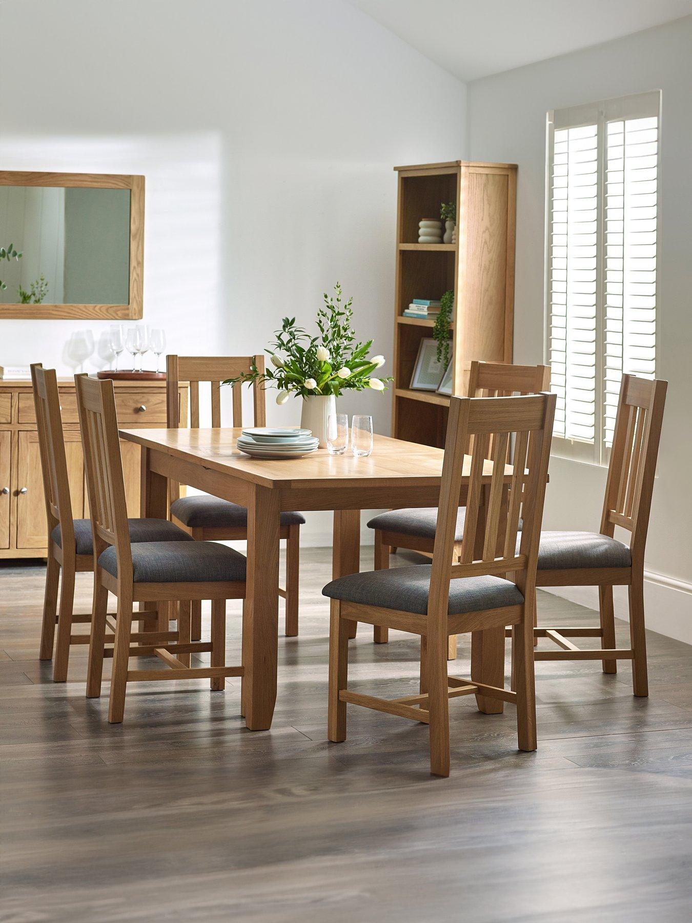 Julian Bowen Mallory Solid Oak/Oak Veneers 180 cm Extending Dining Table