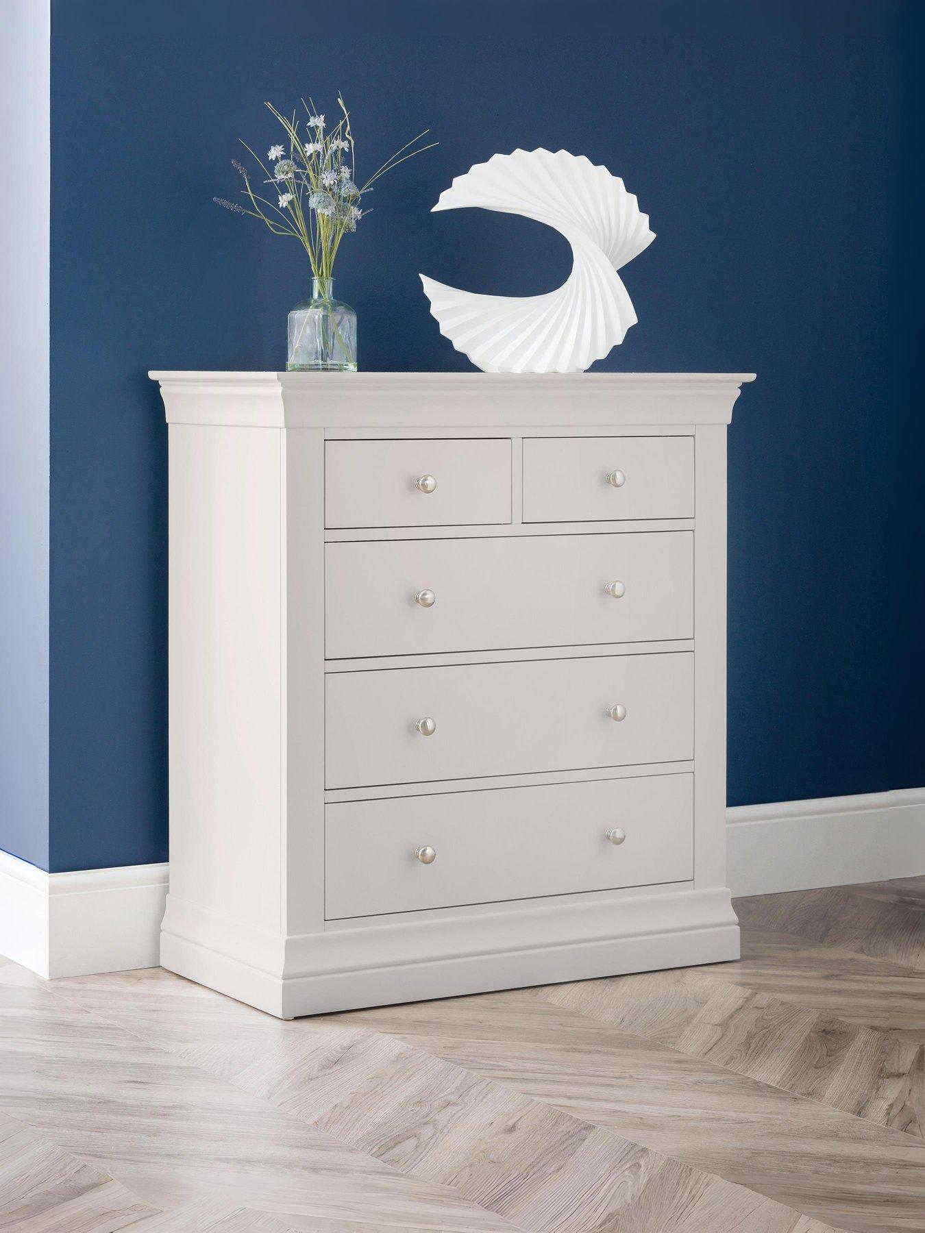 Image 1 of 6 of Julian Bowen Clermont 3+2 Drawer Chest Light Grey