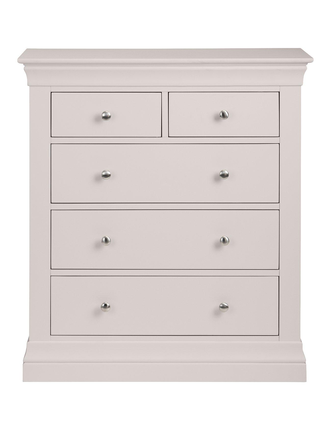 Image 2 of 6 of Julian Bowen Clermont 3+2 Drawer Chest Light Grey