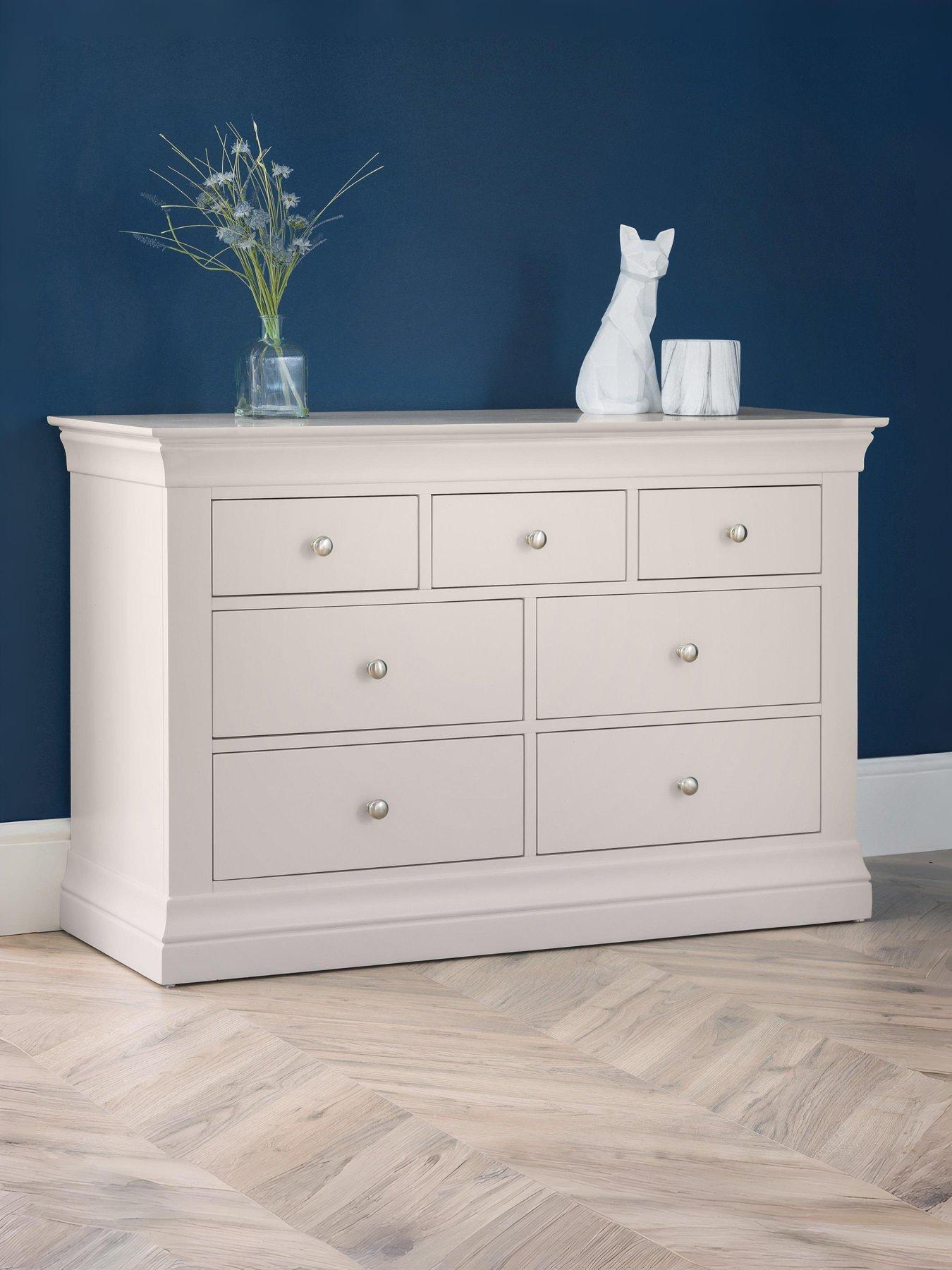 Julian Bowen Clermont Ready Assembled Wide 4 + 3 Drawer Chest