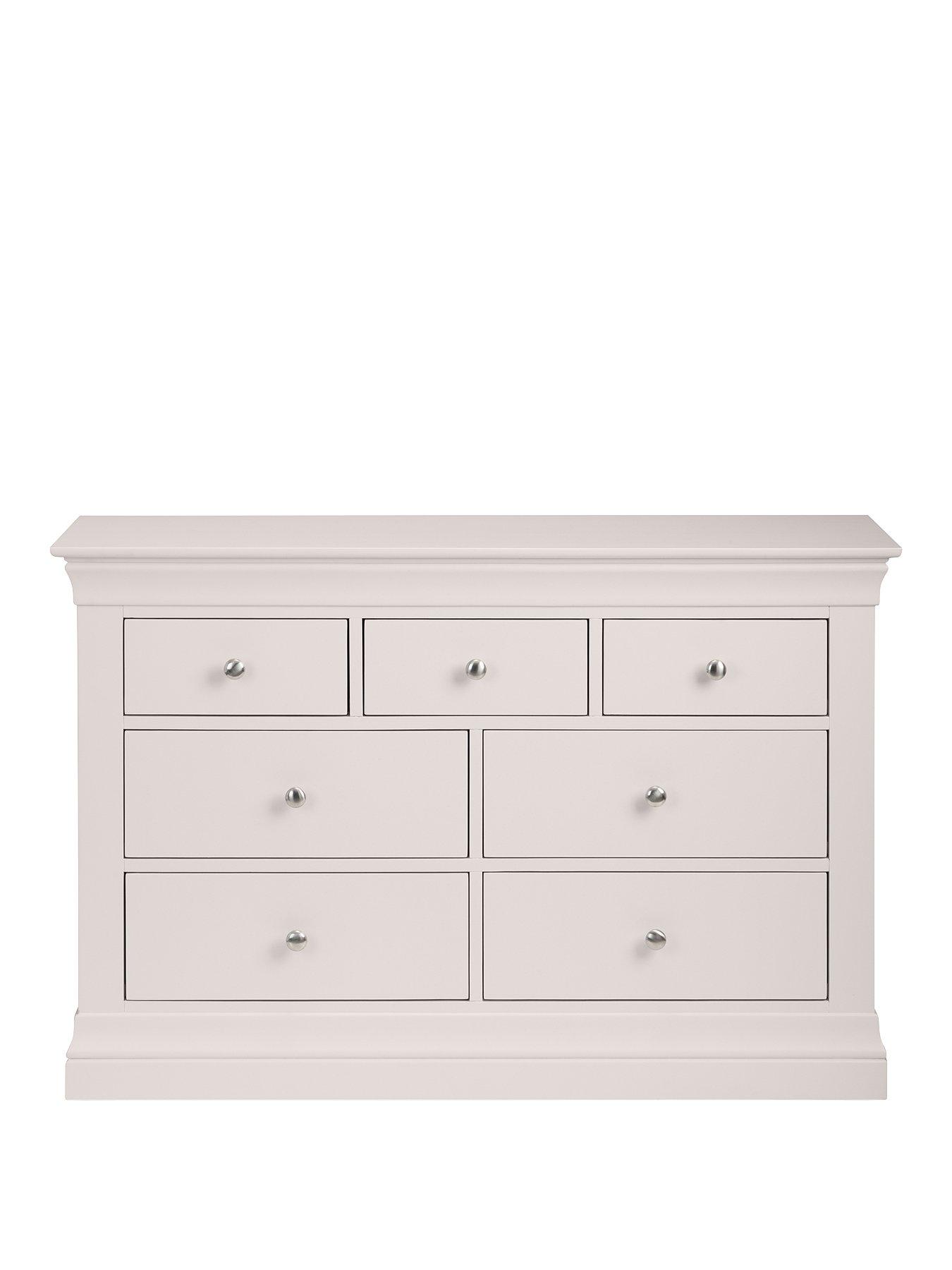 Product photograph of Julian Bowen Clermont Ready Assembled Wide 4 3 Drawer Chest from very.co.uk
