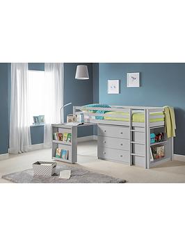 Product photograph of Julian Bowen Roxy Sleepstation With Desk Drawers And Shelves - Grey from very.co.uk