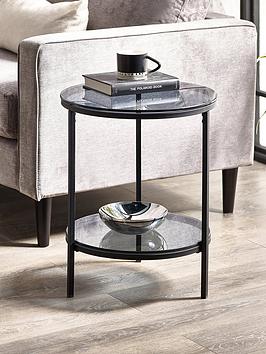 Product photograph of Julian Bowen Chicago Circular Lamp Table With Shelf from very.co.uk