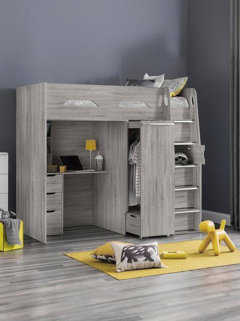 julian-bowen-max-high-sleeper-bed-with-desk-drawers-cupboards-and-pull-out-wardrobe-grey-oak