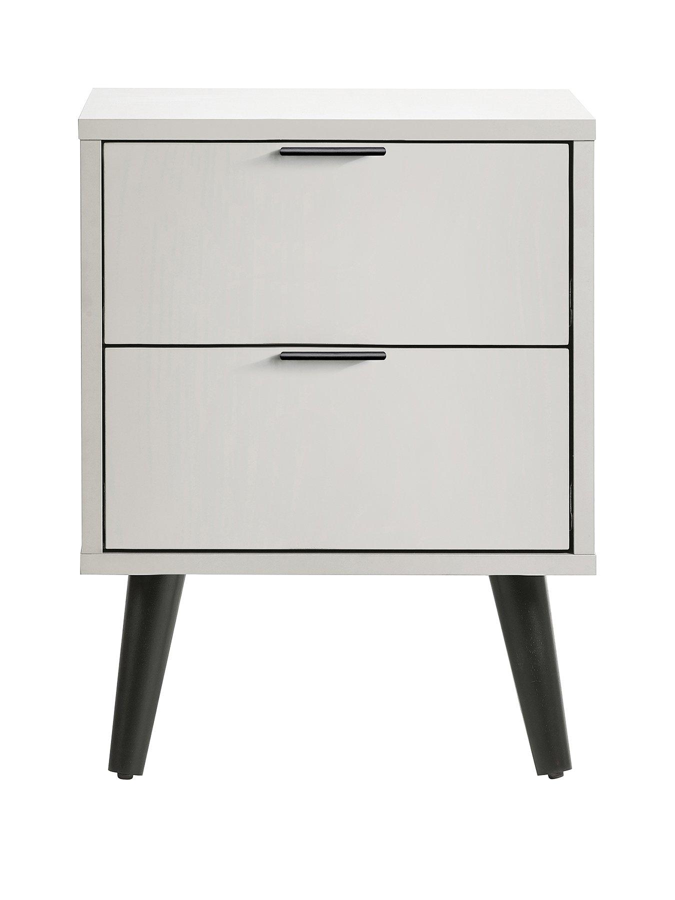 Product photograph of Julian Bowen Alba 2 Drawer Bedside from very.co.uk