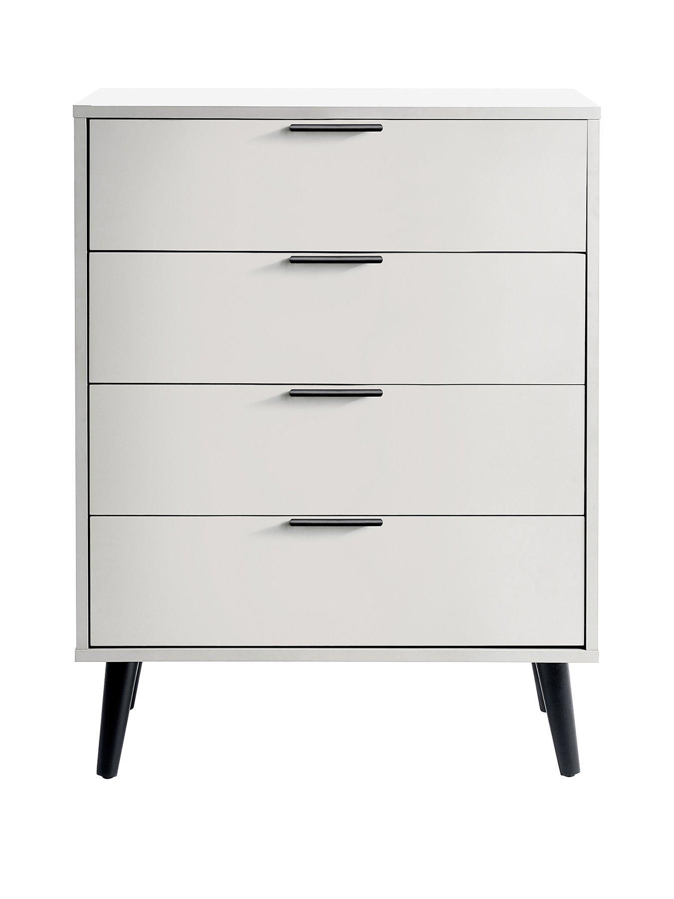 Product photograph of Julian Bowen Alba 4 Drawer Wide Chest - White from very.co.uk