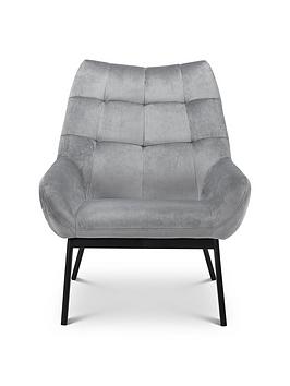 Product photograph of Julian Bowen Lucerne Velvet Chair - Grey from very.co.uk