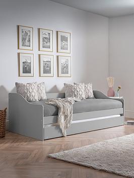 Product photograph of Julian Bowen Elba Daybed Frame With Guest Bed - Grey from very.co.uk
