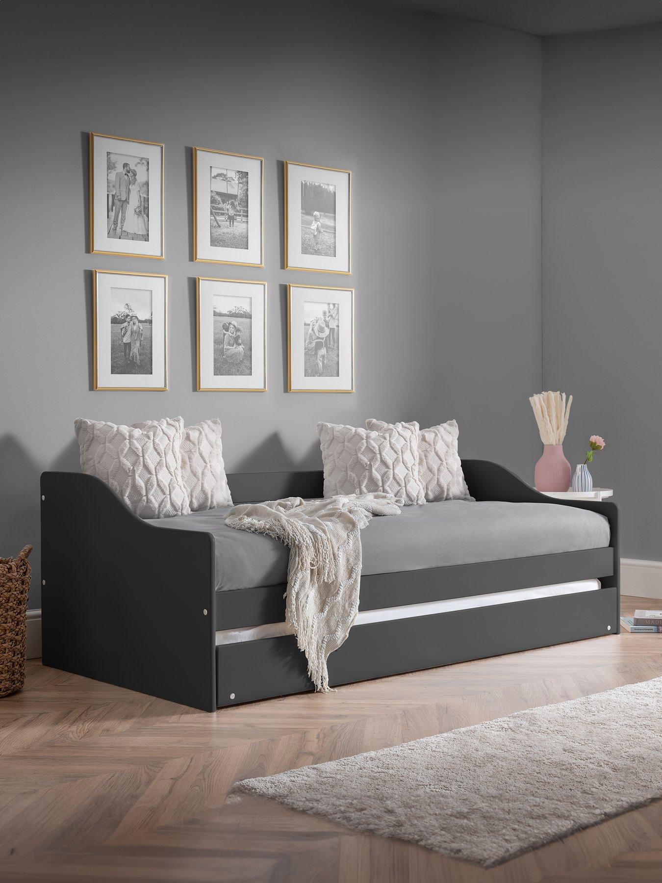 Product photograph of Julian Bowen Elba Daybed - Dark Grey from very.co.uk