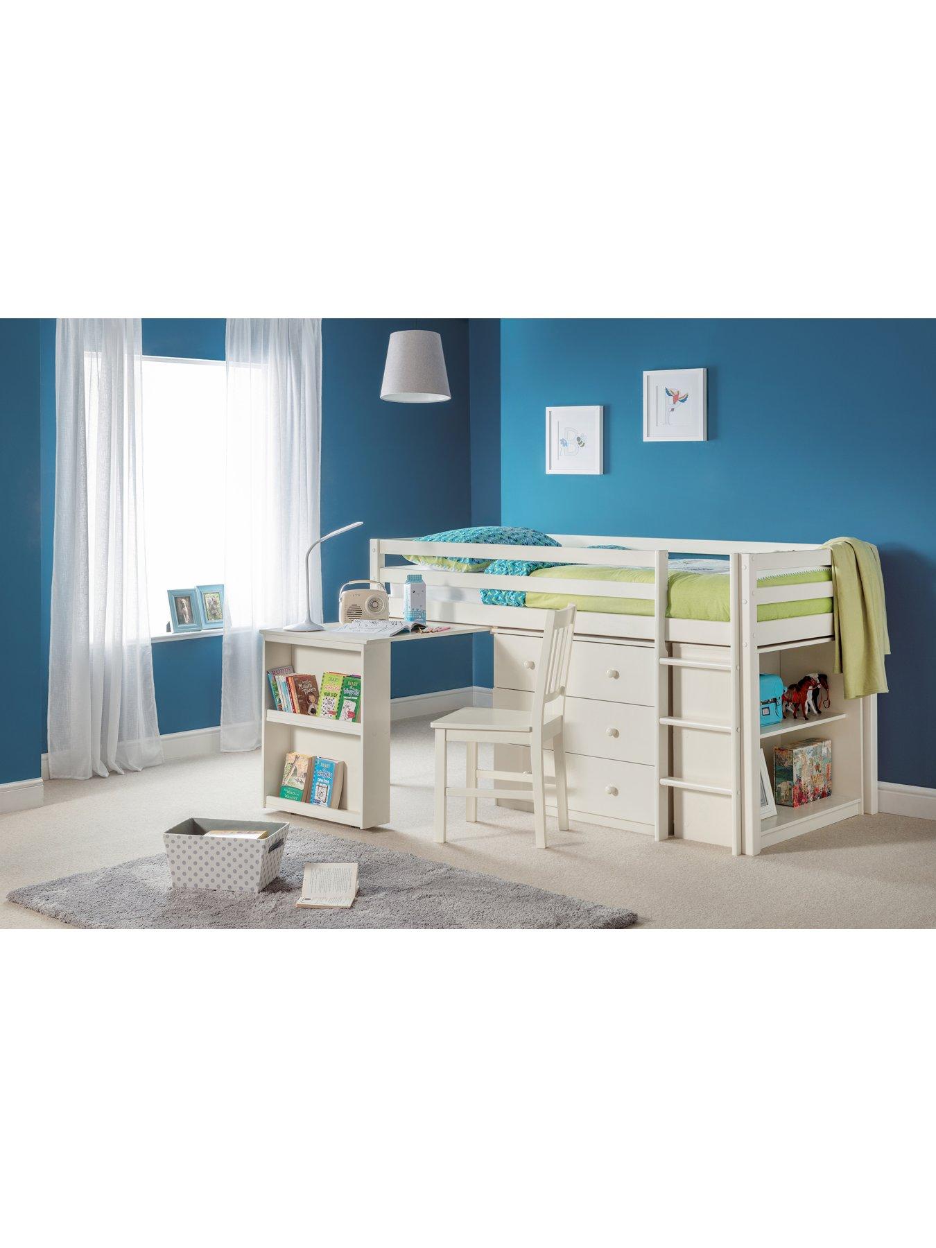 Julian bowen riley bunk bed with shelves store and storage