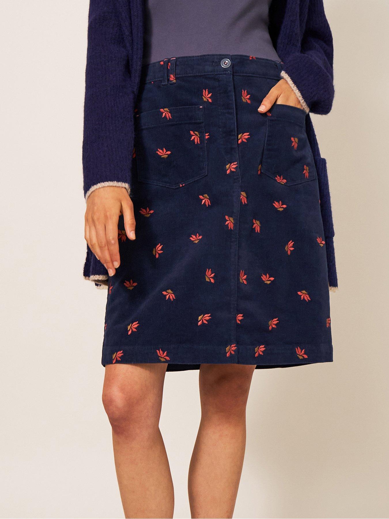 Navy cord outlet skirt uk