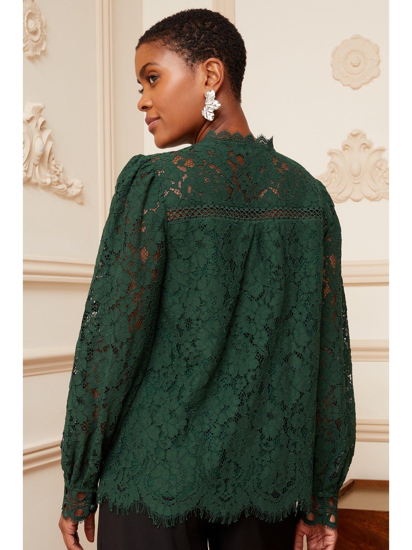 green lace tunic