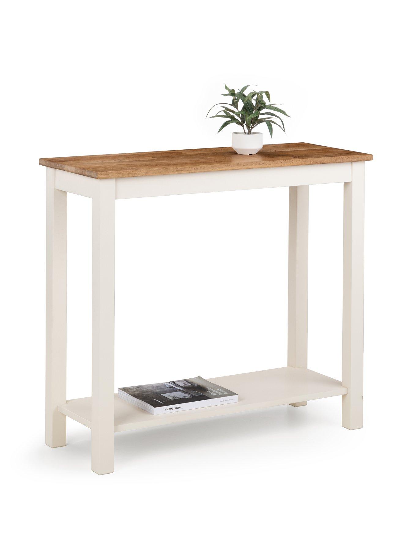Image 1 of 4 of Julian Bowen Coxmoor Solid Oak Console Table - Oak/Ivory