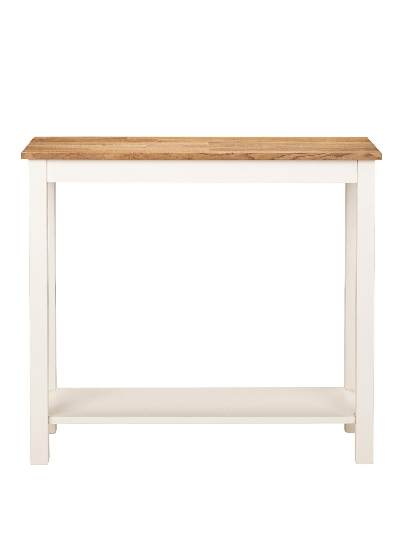 Image 2 of 4 of Julian Bowen Coxmoor Solid Oak Console Table - Oak/Ivory