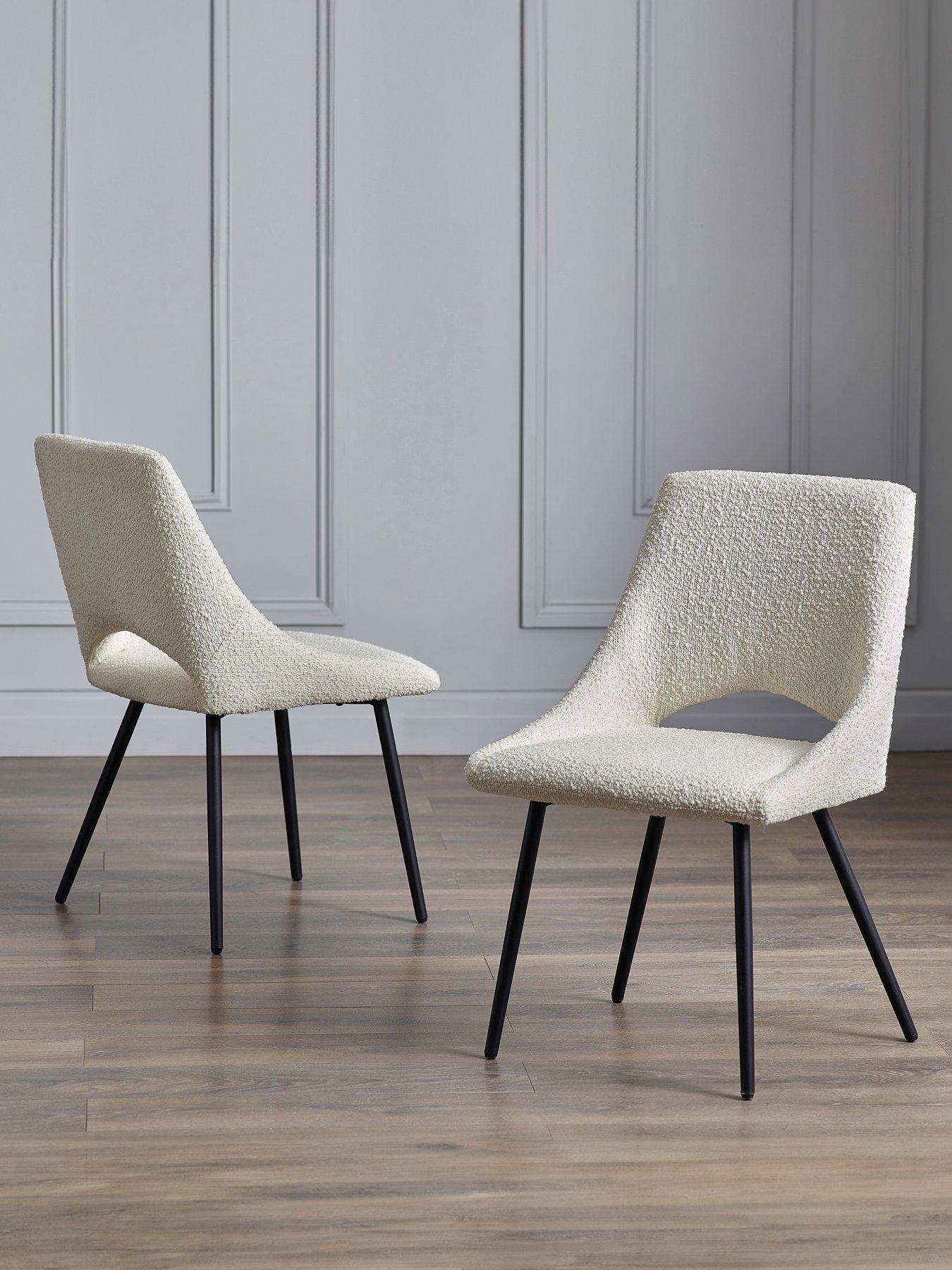 Product photograph of Julian Bowen Iris Set Of 2 Boucle Dining Chairs from very.co.uk