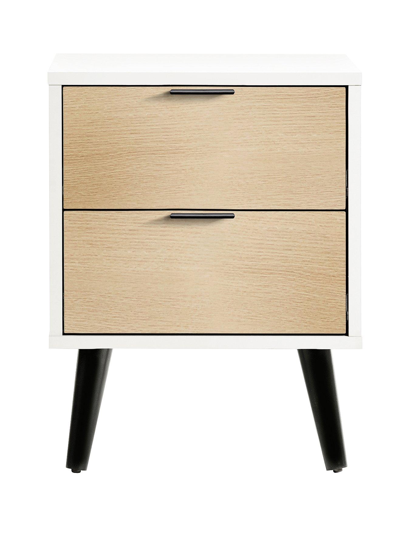 Product photograph of Julian Bowen Alba 2 Drawer Bedside from very.co.uk