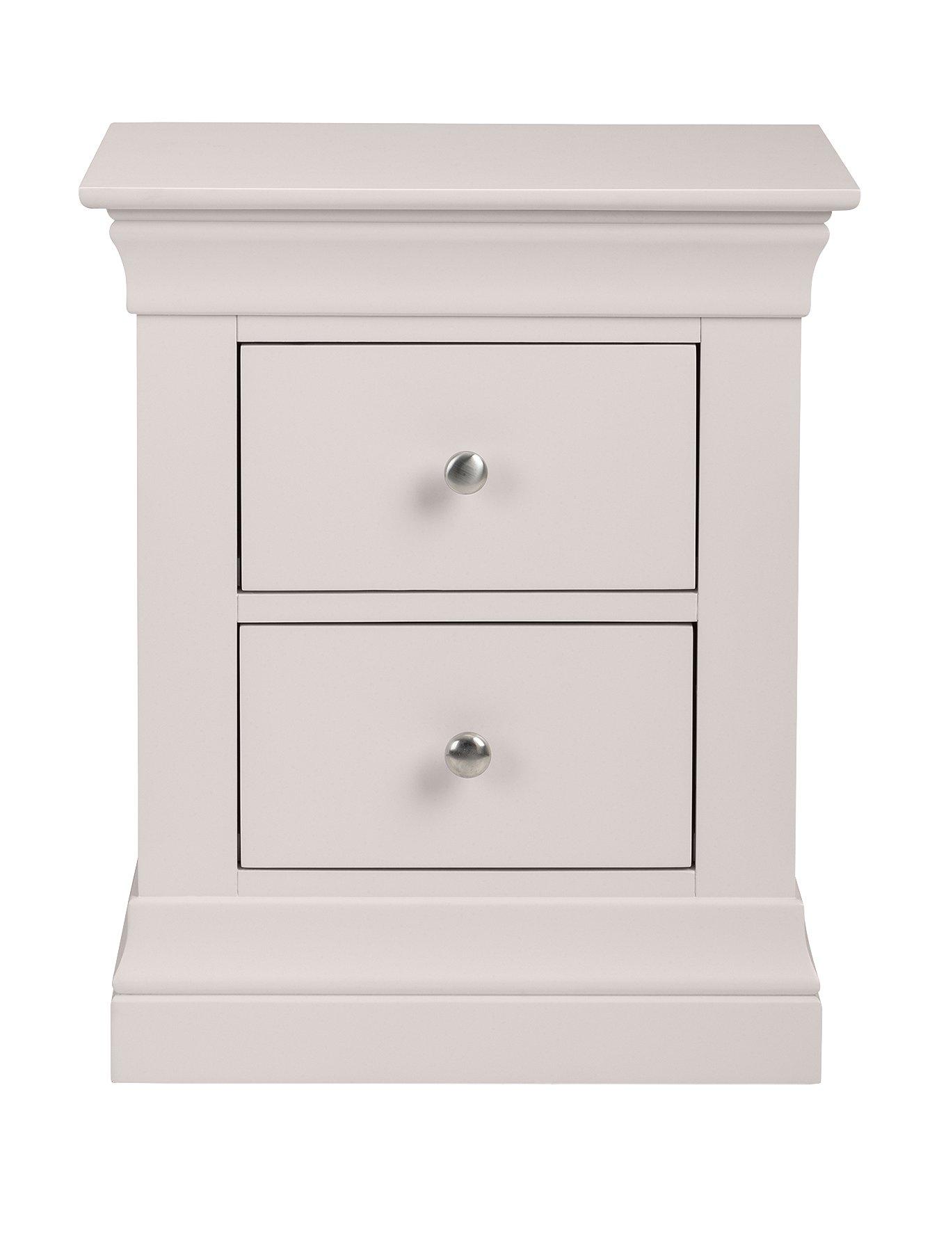 Image 2 of 6 of Julian Bowen Clermont 2 Drawer Bedside Chest Light Grey