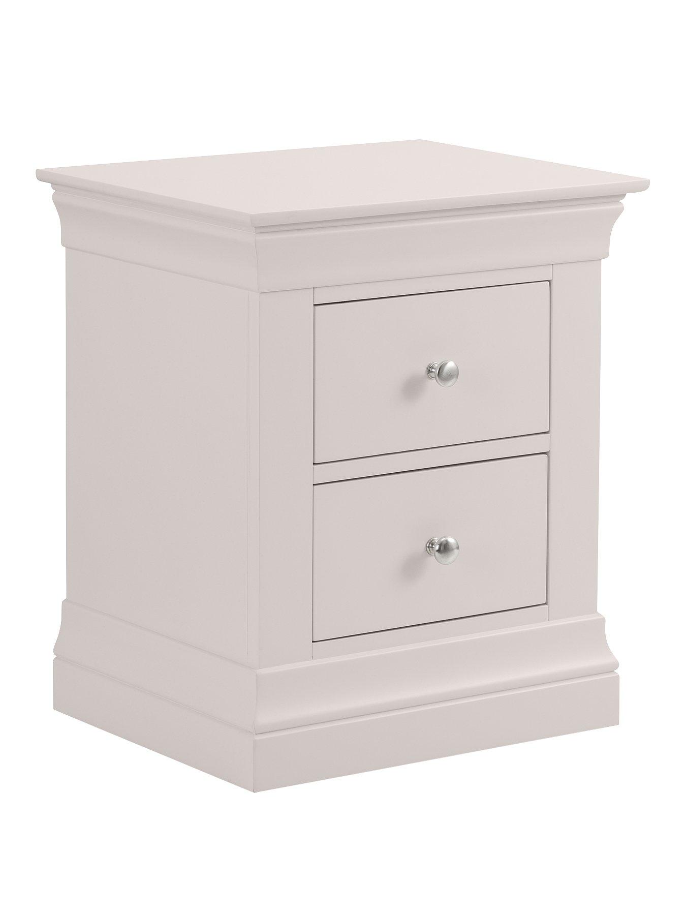 Image 3 of 6 of Julian Bowen Clermont 2 Drawer Bedside Chest Light Grey
