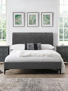 Product photograph of Julian Bowen Sanderson Double Diamond Quilted Bed from very.co.uk