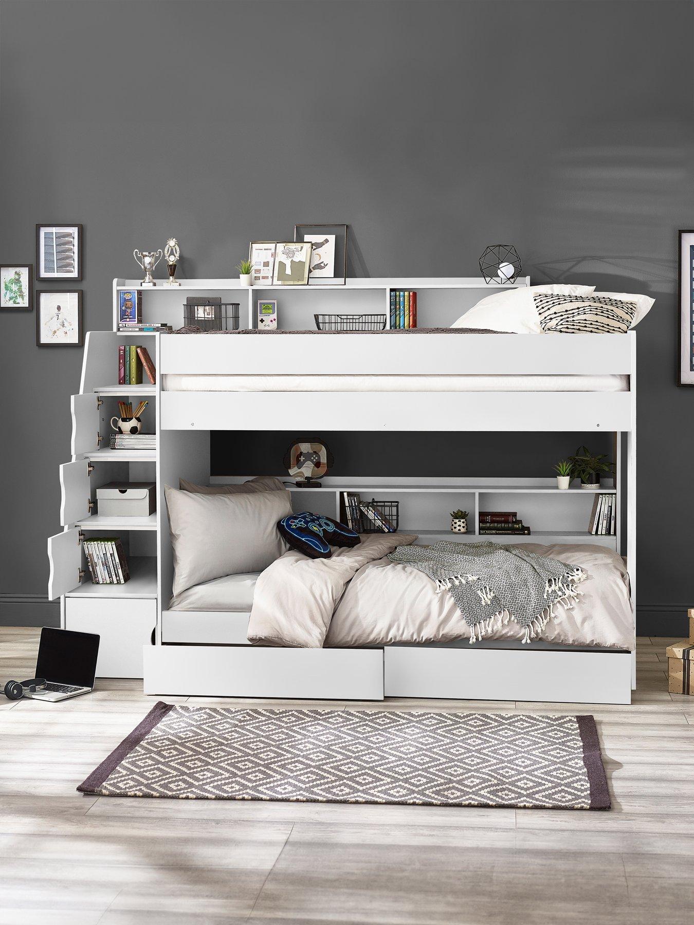 undefined Camelot Staircase Bunk Bed - White