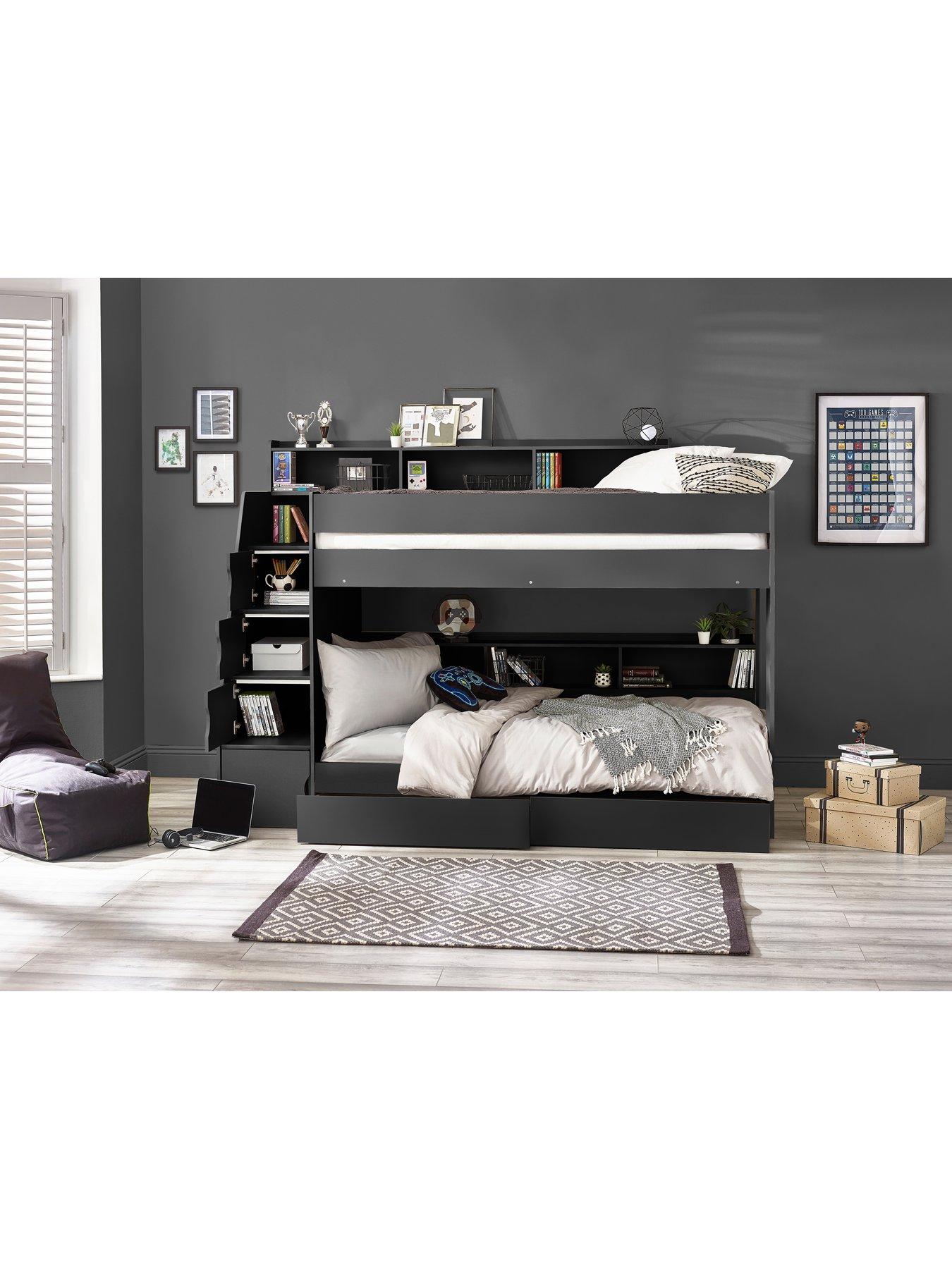 undefined Camelot Staircase Bunk Bed - Dark Grey