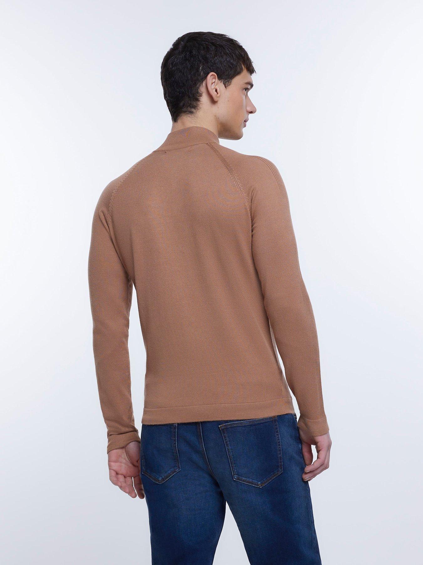 Slim fit clearance half zip jumper