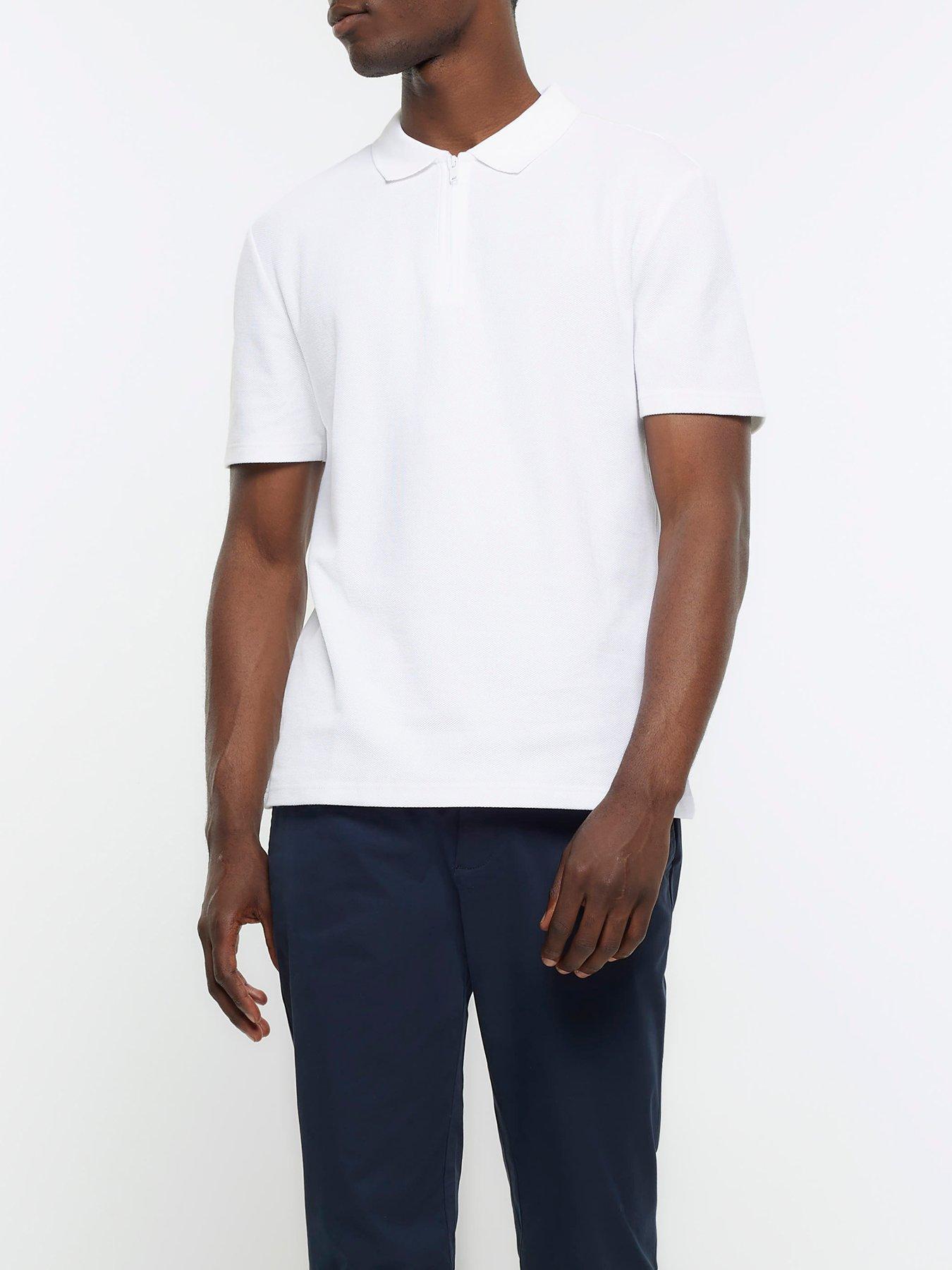 river island white polo shirt