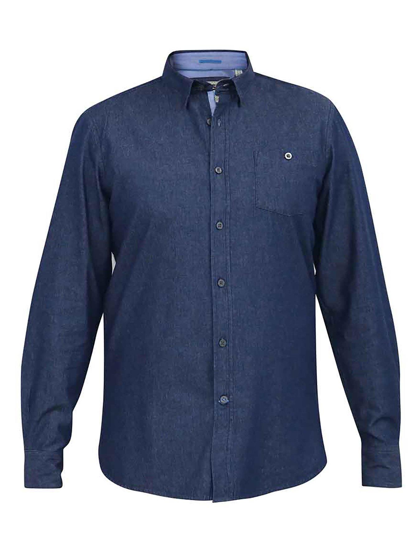 Image 4 of 5 of D555 Button Down Denim Shirt - Navy