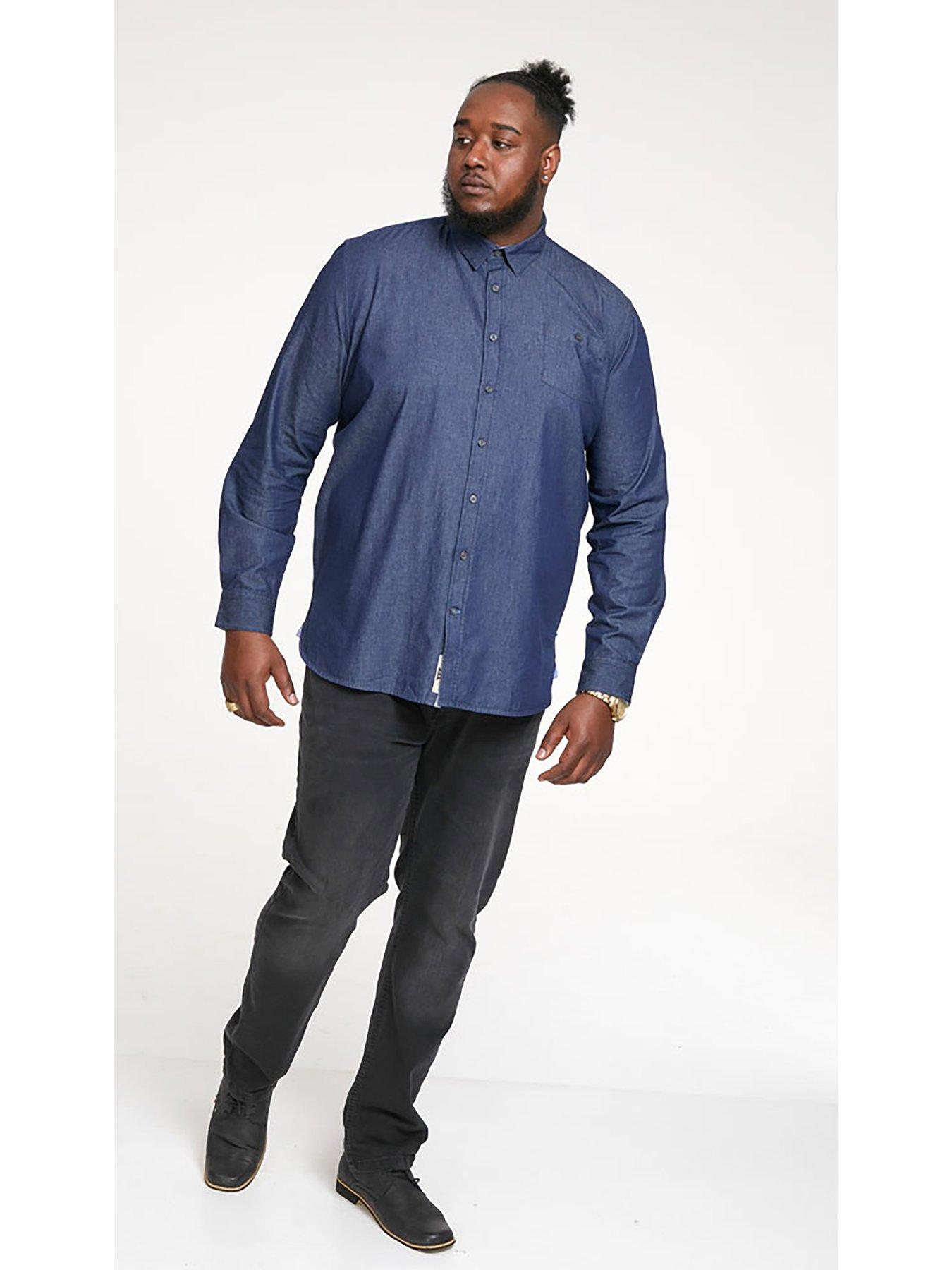 Image 5 of 5 of D555 Button Down Denim Shirt - Navy