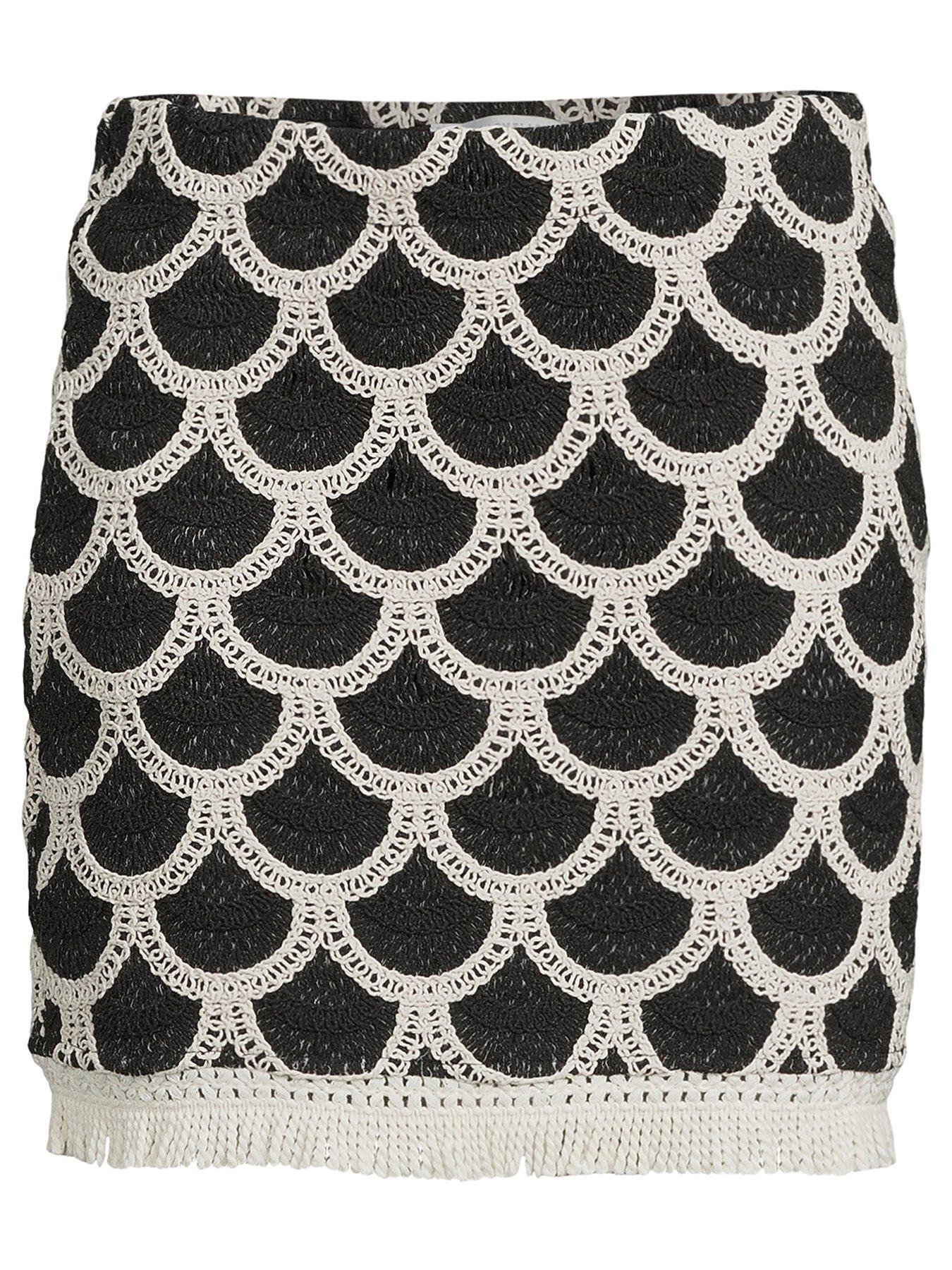 Michelle Keegan Knitted Mini Skirt - Black/Multi | Very.co.uk