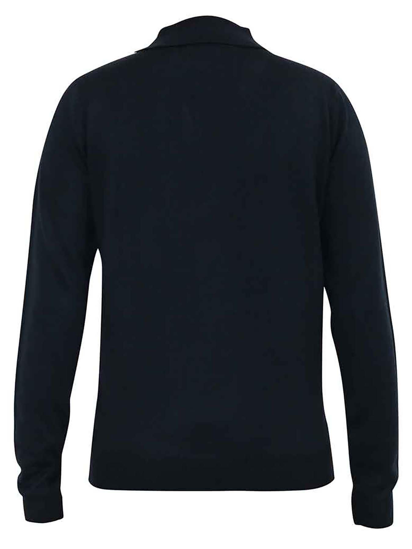 Image 5 of 5 of D555 Knitted Polo With Vertical Stripes - Navy
