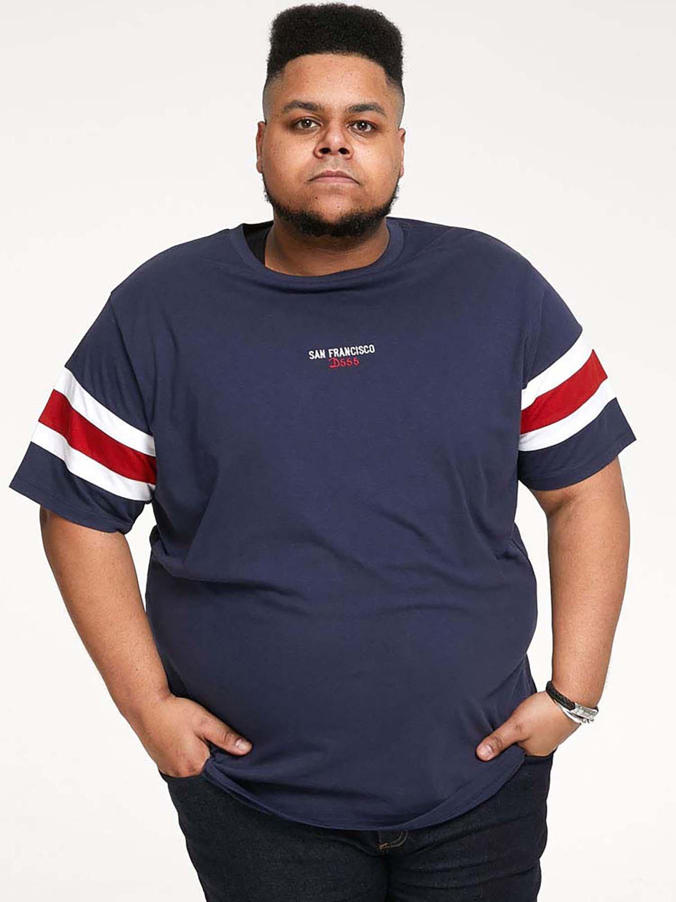 Image 1 of 5 of D555 San Francisco Chest Embroidery T-Shirt - Navy