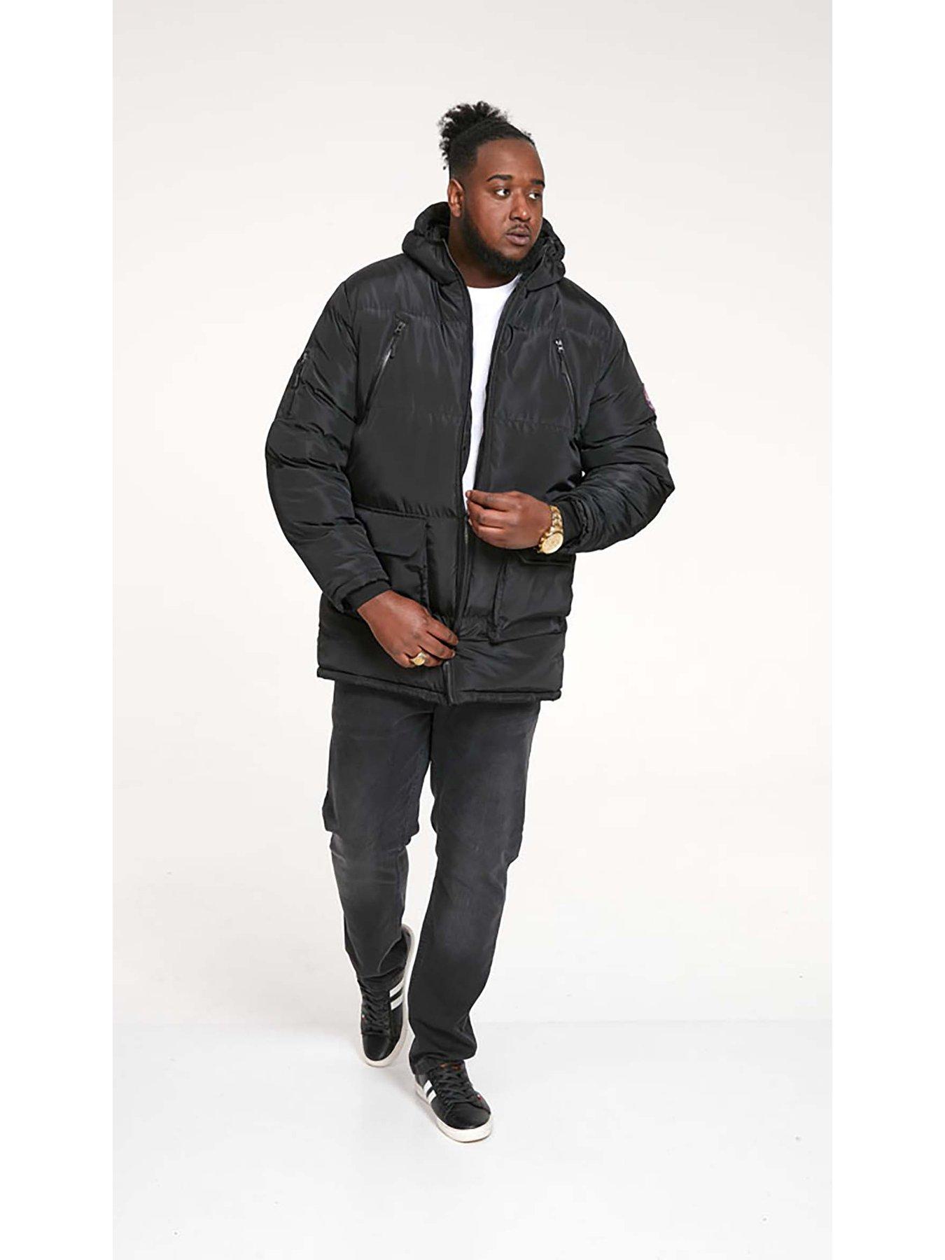 Image 3 of 5 of D555 Quilted Zip Hood Parka - Black