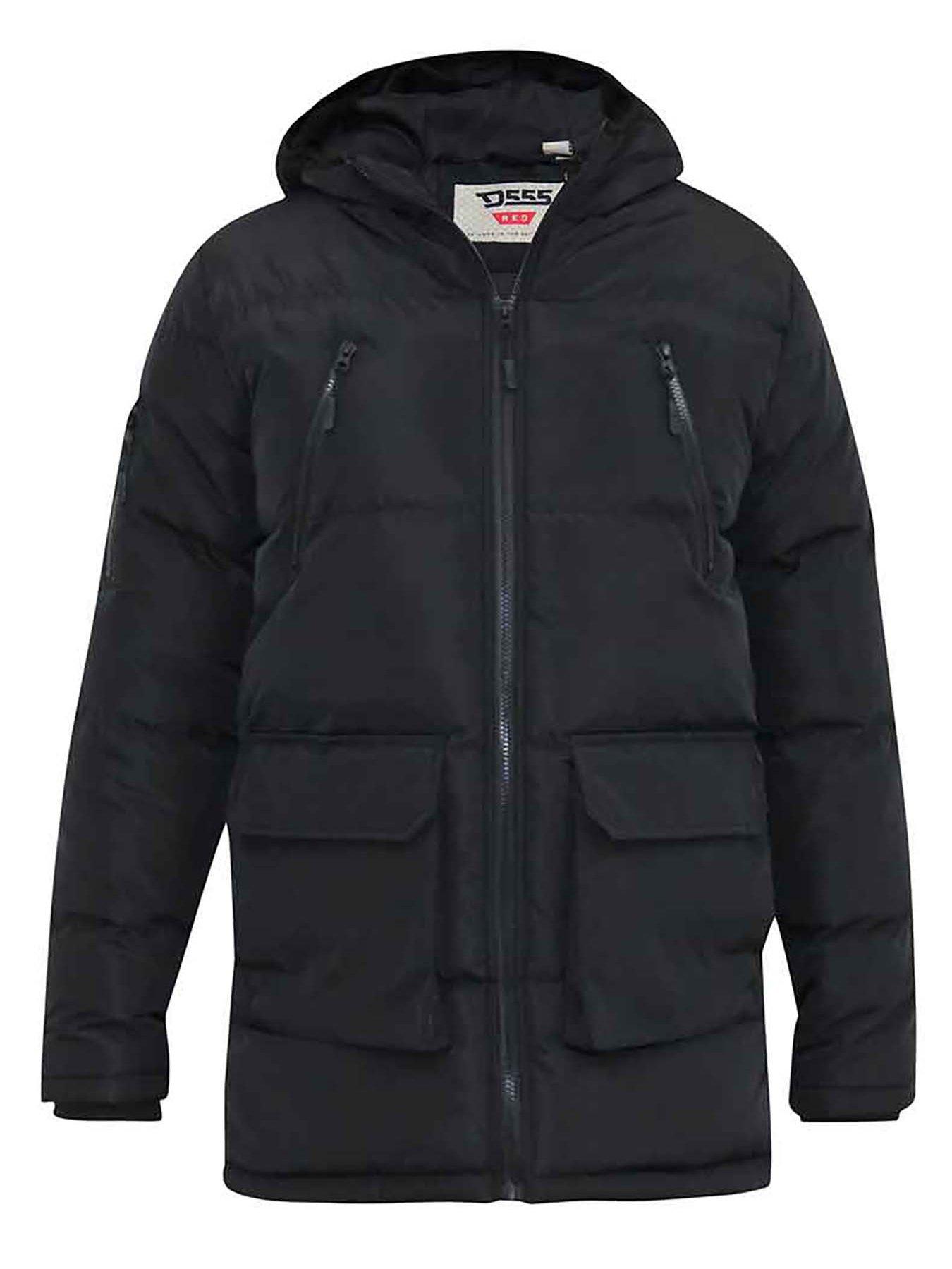 Image 4 of 5 of D555 Quilted Zip Hood Parka - Black